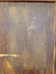 Craftsman paper label signature on back of bookcase.